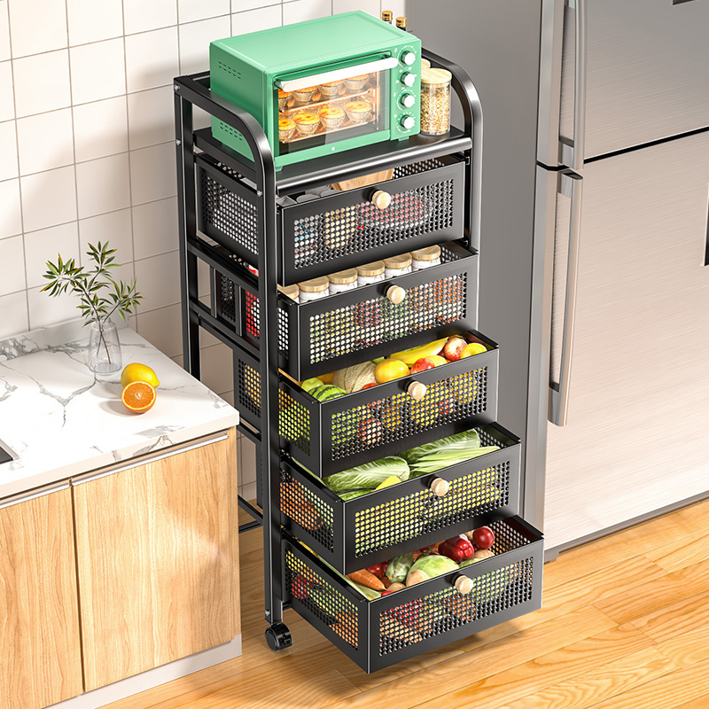 抽屉式厨房蔬菜置物架水果储物柜