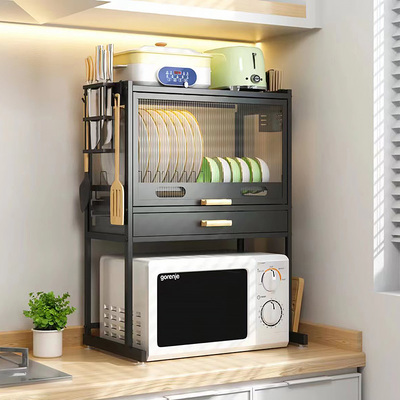 厨房碗碟置物架带盖子碗盘柜小型家用台面多功能防尘放碗架碗筷收