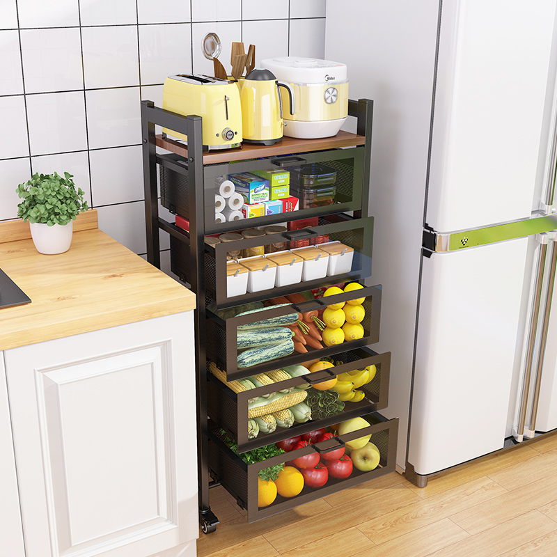 厨房蔬菜收纳置物架储物柜抽屉式