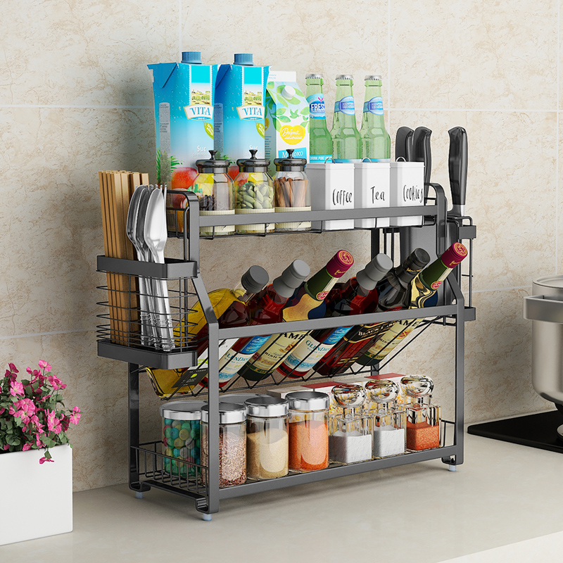 304不锈钢厨房置物架免打孔壁挂