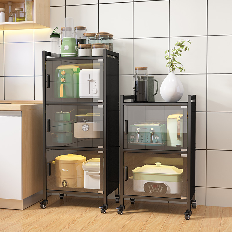 厨房置物架带柜门餐边柜靠墙碗柜