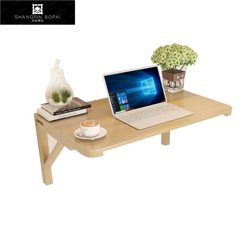 简约现代双支撑连壁桌挂墙桌靠墙折叠桌实木壁挂桌电脑桌餐桌u.