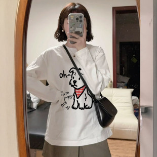 白色内搭长袖t恤女2026新款秋冬穿搭纯棉打底衫百搭独特韩版上衣