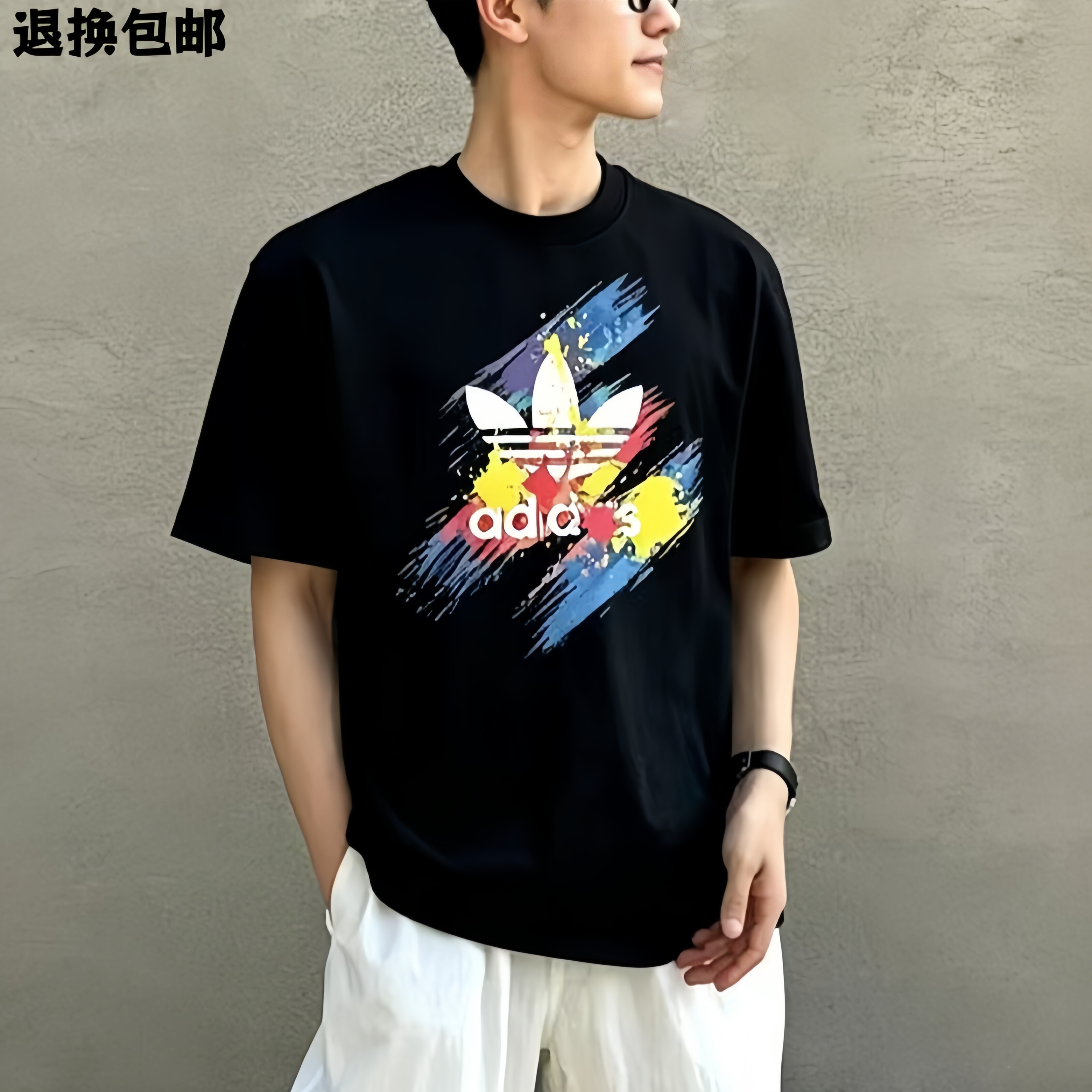 清仓特价短袖t恤男美式重磅奥特莱斯一折情侣半袖宽松圆领上衣女