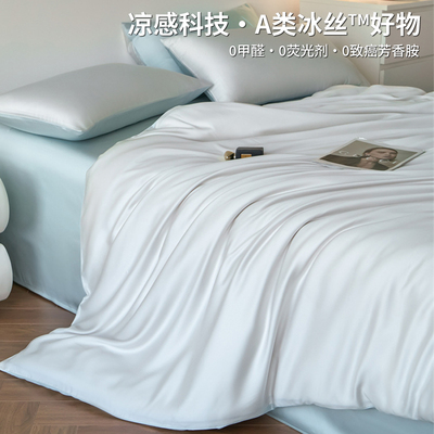 轻奢夏天床上冰丝四件套