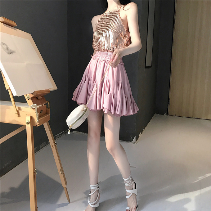 大码高腰裙裤女百褶裙夏季2019新品胖mm荷叶边半身裙A字鱼尾短裙在类目 女装/女士精品, 半身裙中 - 来自Buy2taobao.com提供专业的淘宝代购服务