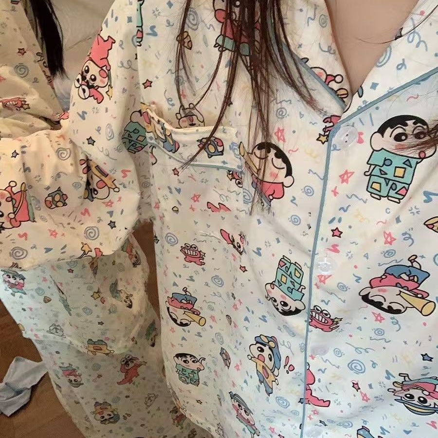 云朵棉睡衣女春秋季长袖开衫网红少女卡通高颜值可外穿家居服套装