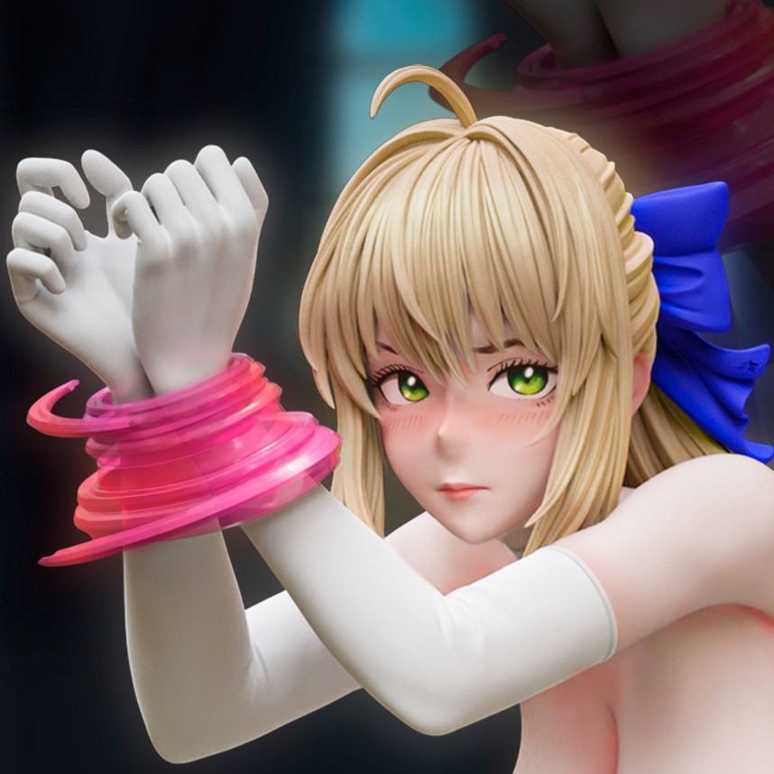 【定金/现货】NPC Studio NFC-禁锢saber白礼服 手办雕像