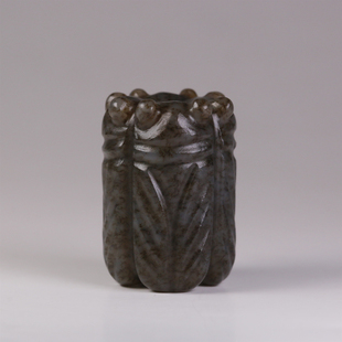 玉德堂新疆和田玉糖沁古玉四蝉玉蝉勒子挂件配饰老玉旧玉