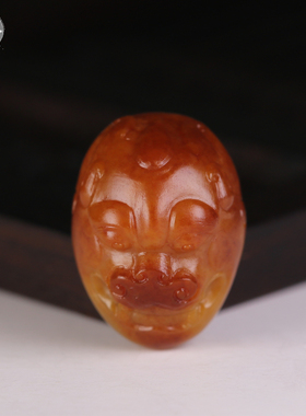 新疆和田玉籽料红沁貔貅戒面