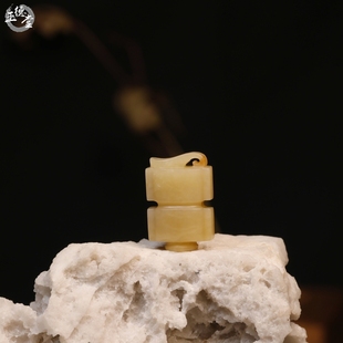 已結(jié)緣新疆和田玉籽料黃沁玉司南佩蘇工仿漢代工字佩司南佩DIY