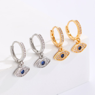 wind cool demon eye earrings Niche zircon temperament