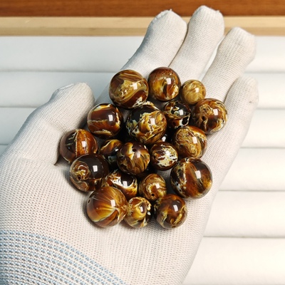 天然二代琥珀蜜蜡根珀妖孽虎皮纹圆珠散珠  DIY文玩配饰