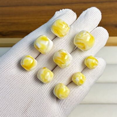 热销爆款非天然琥珀蜜蜡瓷白金花妖孽老型珠散珠DIY文玩配饰