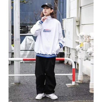 重磅刺绣 复古半拉链 Vintage学院风标志复古学院风卫衣 男女同款