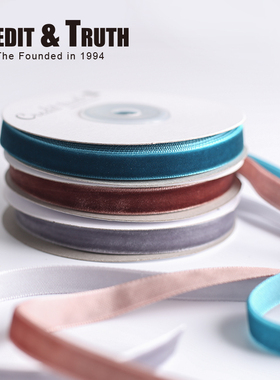 1cm进口天鹅绒面丝绒植绒带diy绒带丝带项链颈脖辅料装饰毛绒植绒