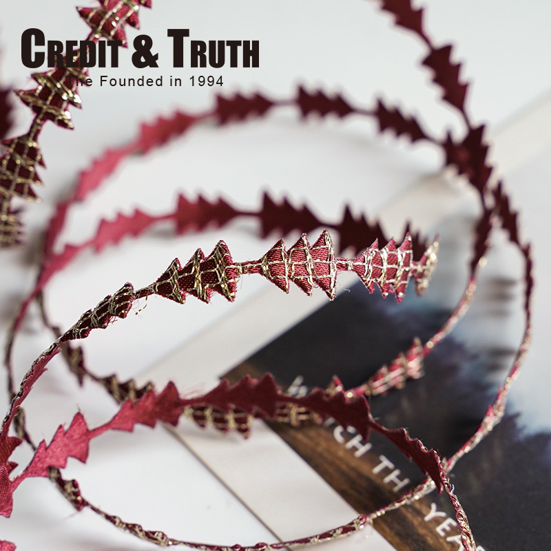 1厘米压片造型圣诞树创意丝带