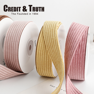 2.5cm条纹鹿皮绒毛呢diy材料灯芯绒高端头饰装 饰 饰丝带圣诞树装