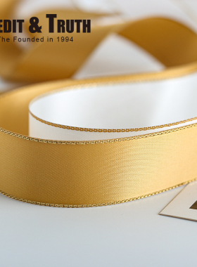 2.5厘米金边涤宽优质丝带双面加密缎带中高档礼盒鲜花包装带45米