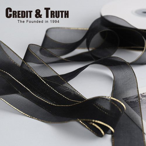 2.5cm金边雪纱丝带Credit&Truth