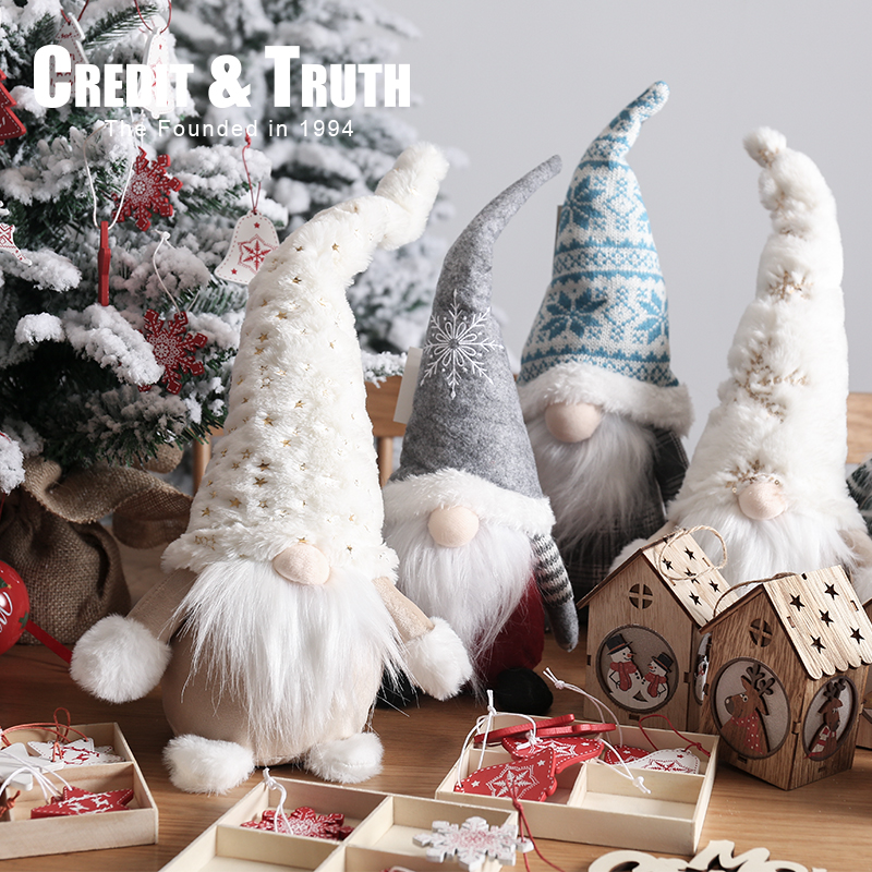 圣诞老人公仔摆件毛绒玩偶