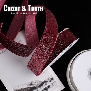 2.5cm星砂绒 饰配件 混织特种织带丝带绒带单面发饰蝴蝶结烘焙装