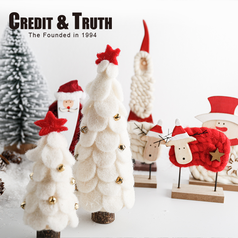 北欧风圣诞节CT制带可爱卡通摆件