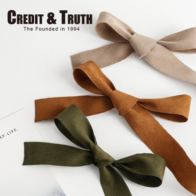 2.5cm鹿皮绒丝带Credit&Truth