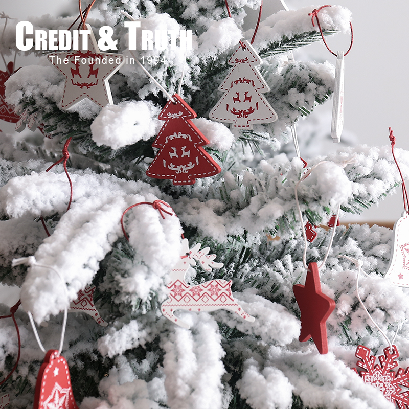 圣诞树花环挂件装饰品木质吊牌
