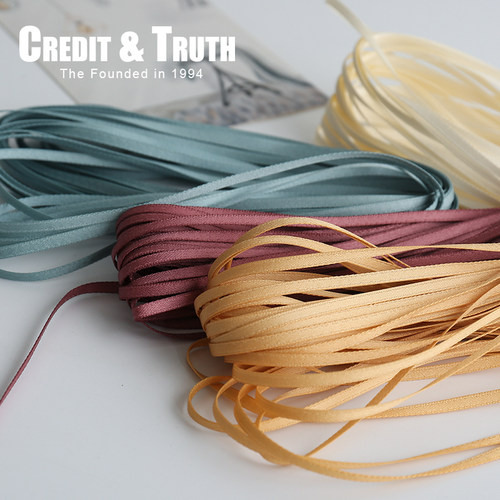 0.3cm进口涤棉丝带Credit&Truth