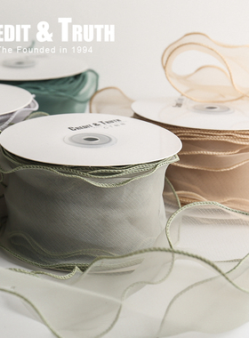 6cm哑光人鱼丝质感纱带雪纱装饰蝴蝶结蛋糕丝带彩带花艺绸带材料