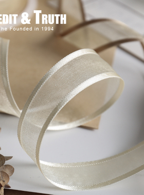 2.5厘米雪纱丝带 混织宽边 透明雪纱带彩色纱带织带涤纶带北欧风