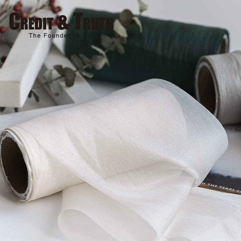 15厘米加宽褶纸面肌理艺术丝带