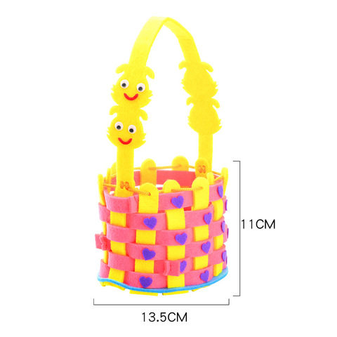 手工编织篮材料包制作diy儿童无纺布幼儿园手工益智不织布