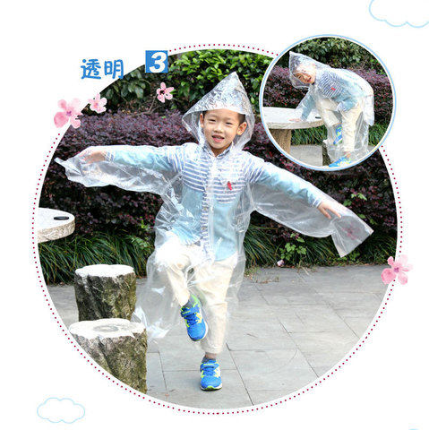 户外旅游口式小雨衣一次性前开加厚透明儿童直销