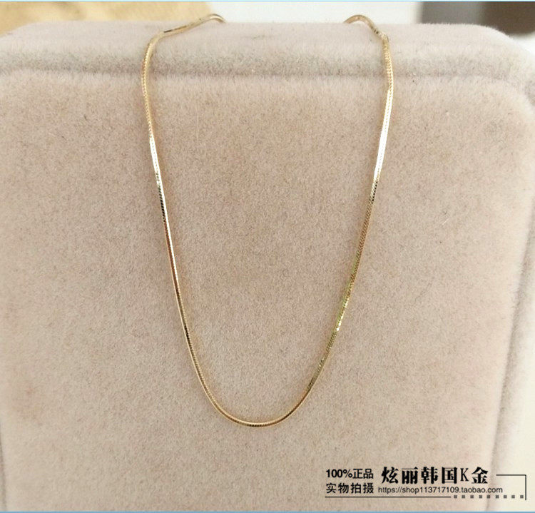 韩国14k真金不掉色 简单百搭女士蛇骨手脚链女友礼物支持定制包邮