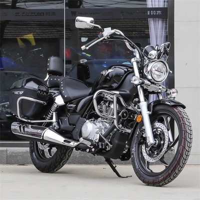 新款豪爵铃木悦酷GZS150CC电喷水冷美式风暴太子复古巡航摩托车