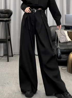 D2599秋季上新高级感时尚气质西装裤高腰显瘦直筒休闲裤阔腿裤
