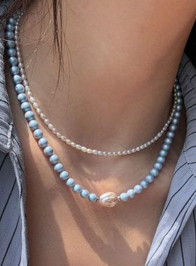 花阁原创异形套装珍珠项链气质