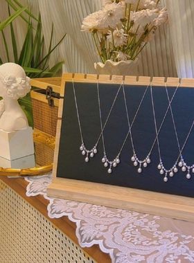 花阁原创极光链米形淡水流苏S925