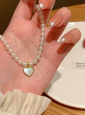 花阁原创链爱心吊坠简约女锁骨