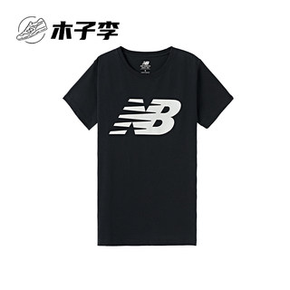 New Balance NB 正品奥莱特价清仓女短袖简约logo圆领休闲运动T恤