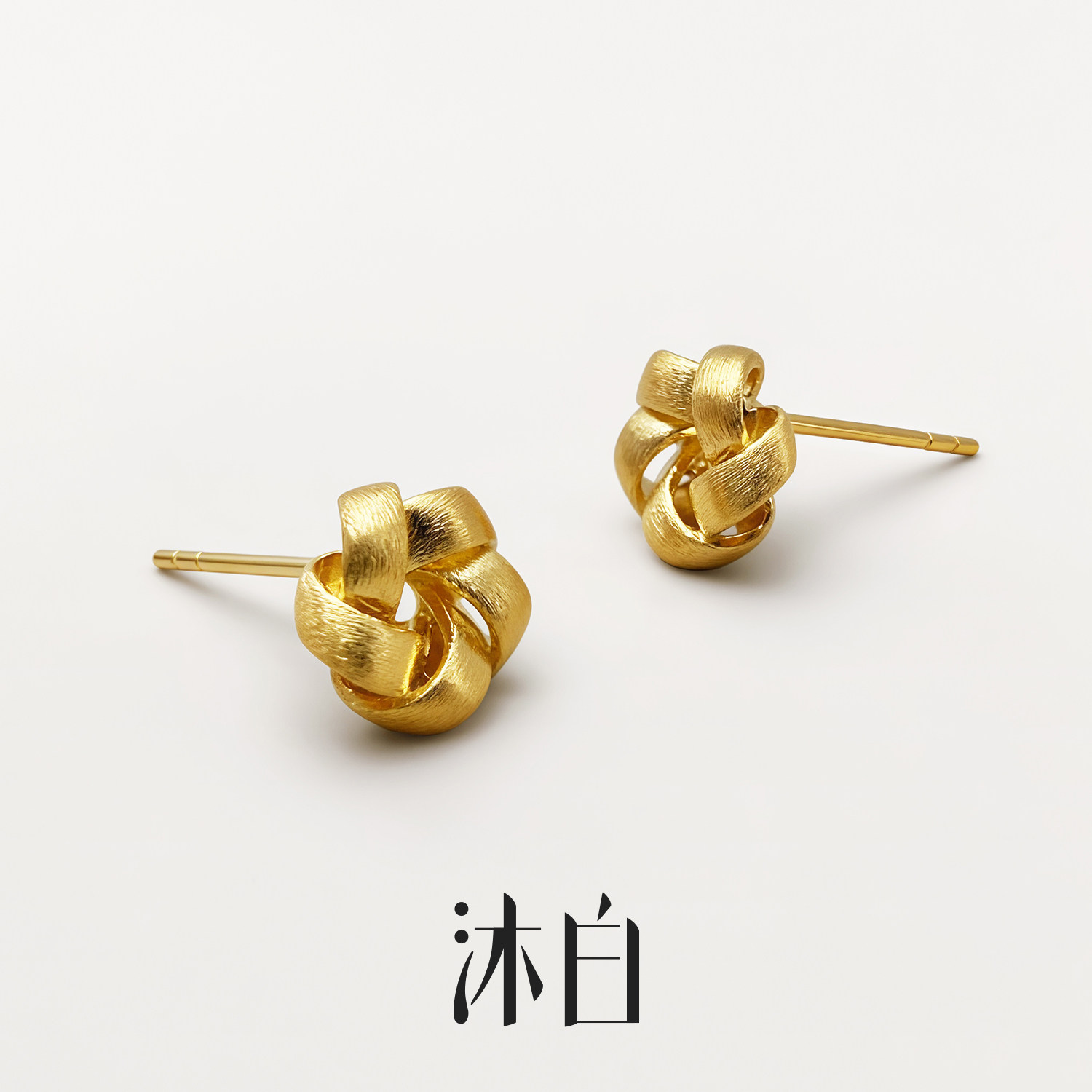 沐白MU新中式花朵925银耳钉