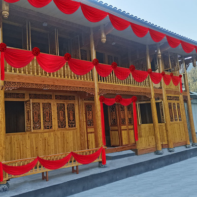 结婚装饰布幔楼梯阳台栏杆垂感好