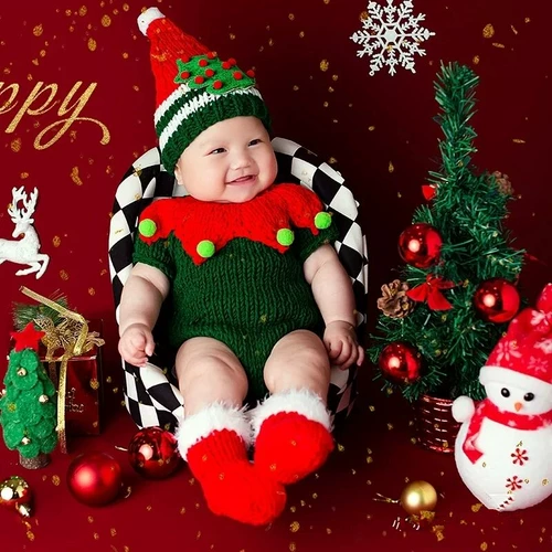 Детские тематические костюмы для фотосъемки, студийный рождественский костюм для фото на 100 дней, реквизит для фотосессии на 100 дней для ребенка