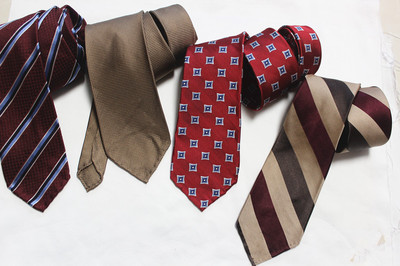 手工卷边领带桑蚕丝手打