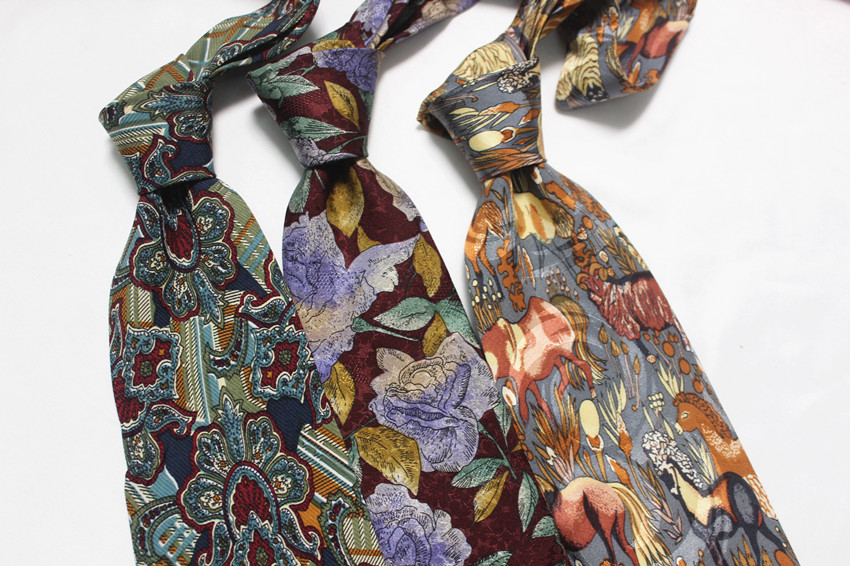 印花蚕丝真丝商务复古手打领带