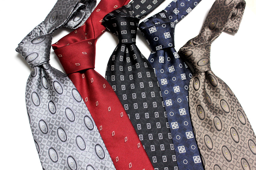 提花宽版手打商务领带