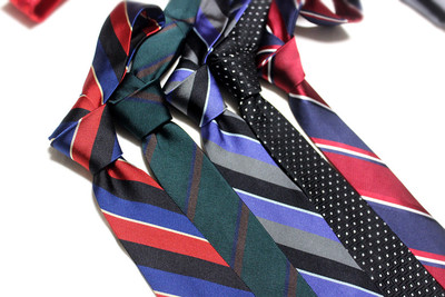 色织蚕丝休闲窄款韩版手打领带