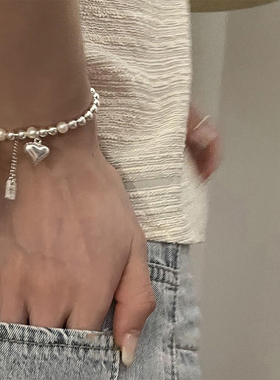 爱心珍珠手链2025新款轻奢简约